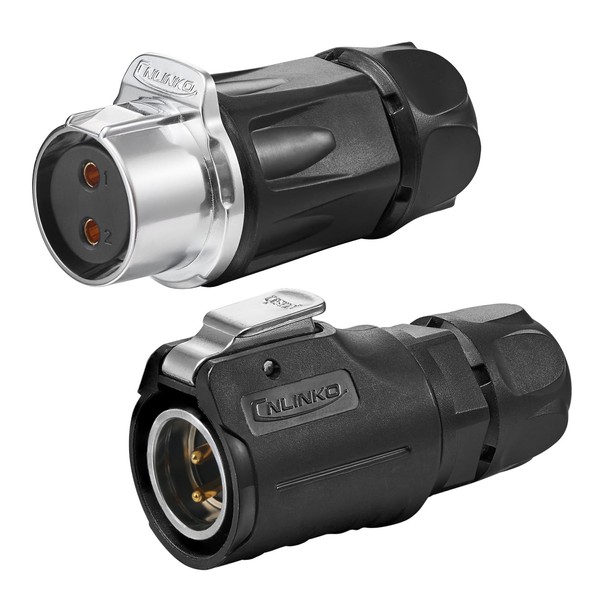 CNLINKO LP-20 2 PIN Waterproof Connector, IP68 Circular Connector, Quick