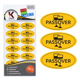 Passover Labels 18 Pack English - Oven Proof, Freezable, Microwaveable and Dishwasher Safe Stickers - Pesach Seder and Kitchen Accessories by The Kosher Cook