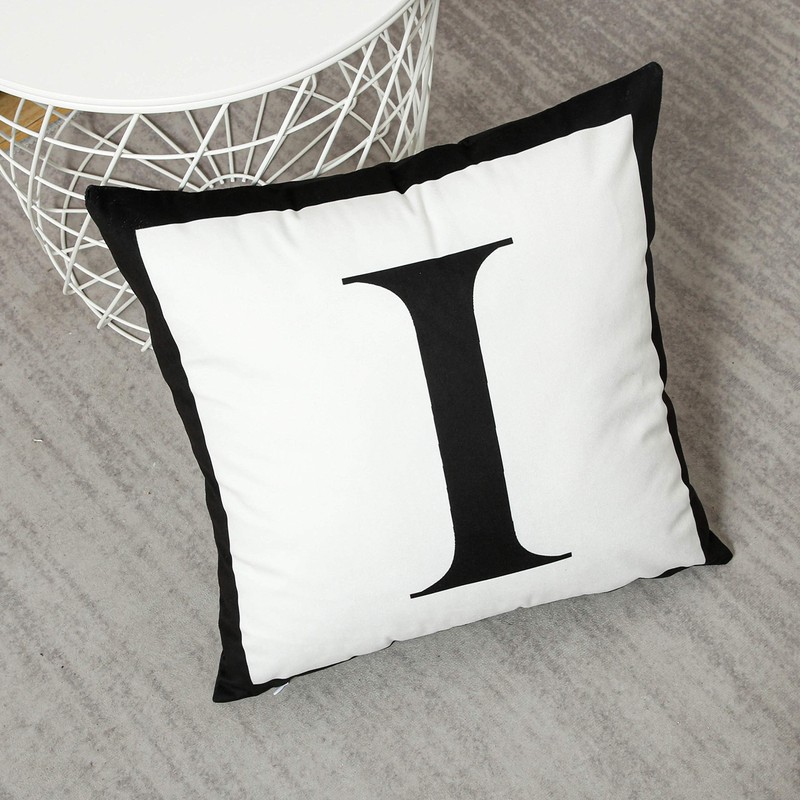 26 Letter & Sign Throw Pillow Covers Decorative Pillowcase Black/White