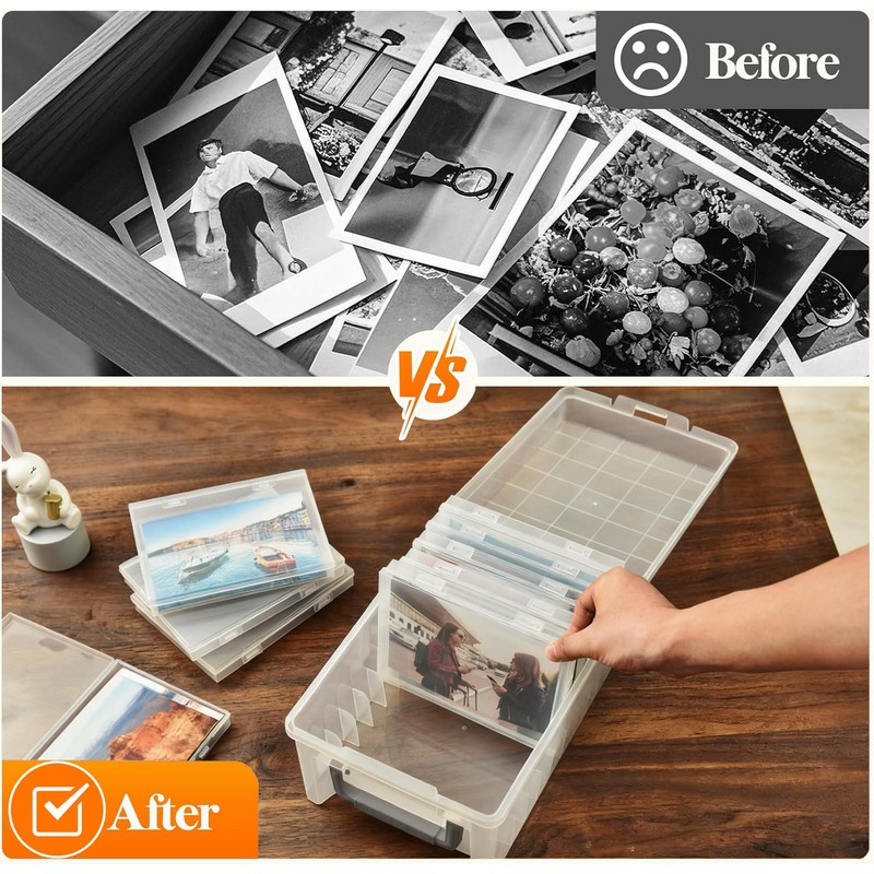 Photo Storage Box 5 x 7 Inches, 10 Inner Extra