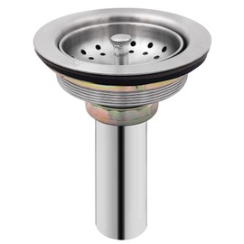 EADOT 3-1/2 inch Brushed Nickel Kitchen Sink Drain Assembly with Tailpiece for 3-1/2 inch Opening, 304 Stainless Steel，cUPC Certified