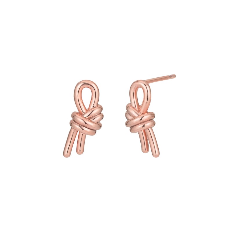 Gold&Deer 14K Goldfield Rope Twisted Earrings Rose Gold / 골드앤디어