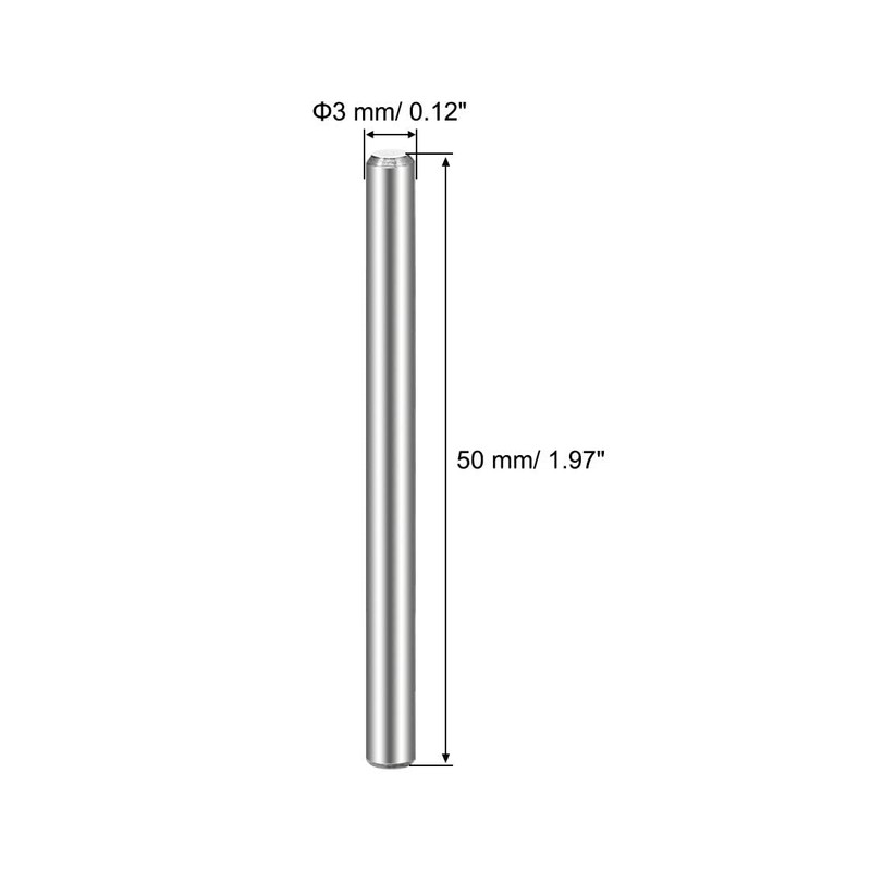 TOP-VIGOR 30Pcs 3mm x 50mm Dowel Pins Shelf Support Pegs,