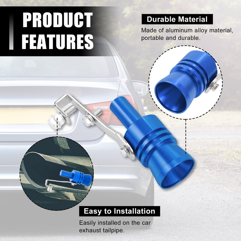 X AUTOHAUX 2pcs XL Size Car Turbo Whistle Aluminum Alloy
