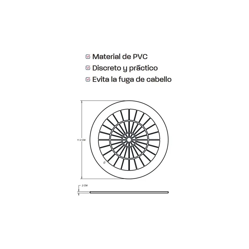 Tapete Atrapapelo Coflex PC-B101 Transparente para Coladera 11.2cm