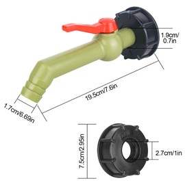 YHNDECO IBC Outlet Valve and IBC Tank Ball Valve, 1 Inch IBC Tap with IBC Ball Outlet Valve for IBC Tank, Water Butt, Water Tank (DN40/50)