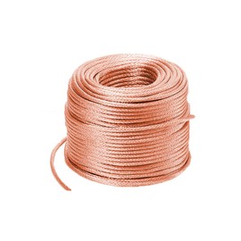 Braided Copper Wire Drain Cable Electric Stranded Round Bare Spiral Flexible Grounding Lead Conductive Conductors 10m,2.5#Diameter:2.5mm/0.1inch