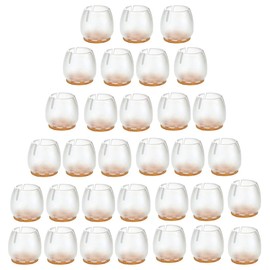 CBTONE Chair Leg Caps Fits 1 to 1-3/16 Inch Silicone Floor Protector Round Furniture Table Feet Covers with Felt Pads for Hardwood Floors, 32 Pack