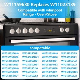 Fit for Whirlpool Gas Range Burner Control Knobs (5-Pack) - OEM Upgraded D-Shaped Stainless Steel Control Knobs W11159630/W11023139 - Fits Models 4813782, AP6284486, PS12347845 & More (5)