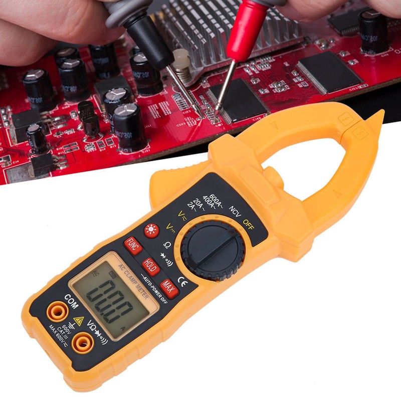 Digital Clamp Meter Multimeter Tester AC DC Plastic LCD Industrial