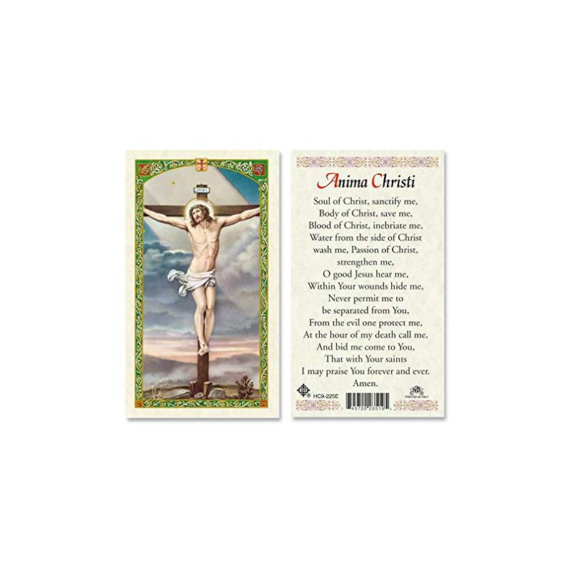 Crucifixion Anima Christi Laminated Prayer Cards- Pack of 25-