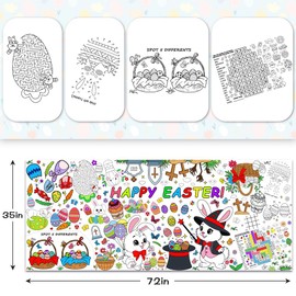SPERINGEEN SPERINGEEN Easter Decorations, Easter Crafts for Kids - Giant Coloring Tablecloth/Poster/Banner/Games/Activities/Gifts/Party Favors for Family, Classroom - Party Decorations for Kids