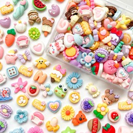 TANOKOX Deco Parts Mix Lucky Bag Miniature Pasting Parts, Resin Parts, Resin Parts, Cute Decoration Parts, Hair Clips, Hairpins, Mixed Colors