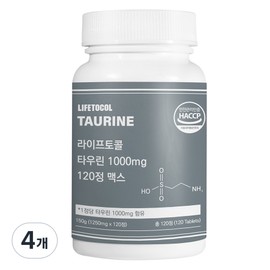 Lifetocol Taurine 1000mg Max 150g, 120 tablets, 4 units / 라이프토콜 타우린 1000mg 맥스 150g, 120정, 4개