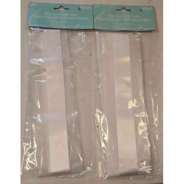 Unbranded Details Pew Bows Ivory Cream 2 Packs of 2