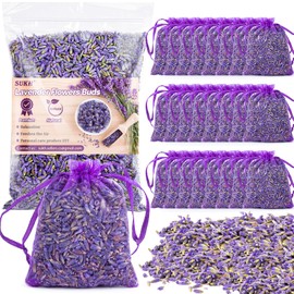 6.6OZ Sukh Lavender Sachet Bags - Fresh Scented Dried Lavender Flowers Potpourri Bags Refill Sachets for Drawers and Closets as Closet Perfume and Home Fragrance