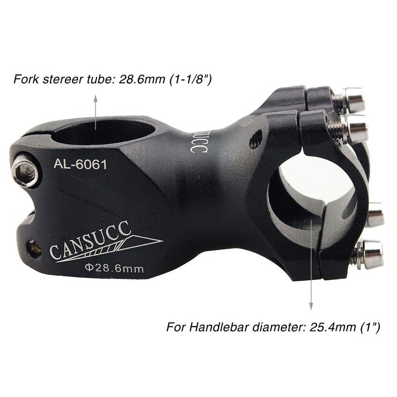 Bike Stem 25.4 × 60mm CANSUCC Mountain Bicycle Handlebar Stem
