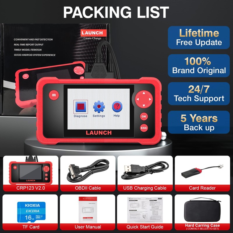 LAUNCH LAUNCH CRP123 V2.0 Elite OBD2 Scanner-2025 New Model Engine/ABS/SRS/Transmission