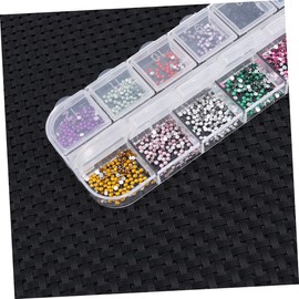 OATIPHO Color Nail Rhinestones Flatback Glitter Gems for Nail Art Decorations in Clear Container for DIY Designs and Crafting