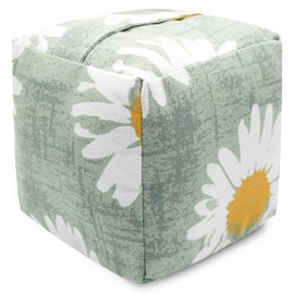 CERAYOU Decorative Weighted Door Stopper, Fabric Door Stop with Handle, Square Cube Heavy Duty Door Floor Stop Wall Protectors for Home Office Bedroom Living Room Exterior Doors, Sunflower