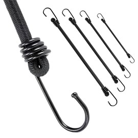 Heavy-Duty Bungee Cords with Reinforced Hooks on Both Ends – Set of 10 – Multi-Pack for Outdoor, Camping, and Cargo – Durable, UV-Resistant, Versatile Tie-Downs, DIY (50cm (19.7"))