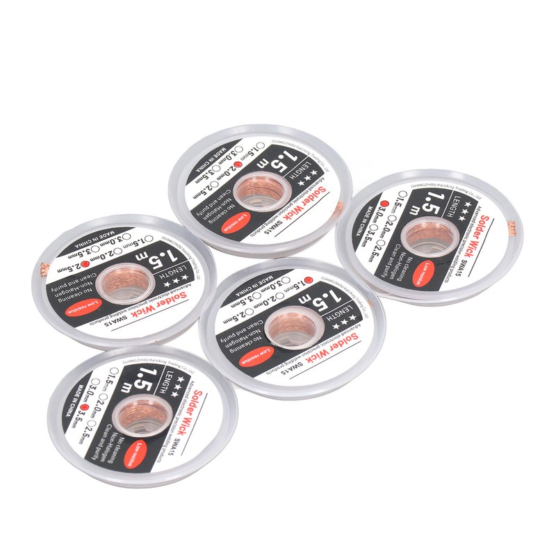 5PCS Solder Wick Red Copper Anti Oxidation Corrosion Resistance Desoldering