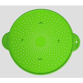 Multifunctional 3 in 1 Silicone Splatter Screen, Splatter Guard, Strainer, Trivet, 11 Inch, Green
