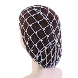 CHUYIX Snoods for Women Hair Net Pearl Crochet Net Hair Net Hair Net 1 Piece Pearl Hair Net Sleeping Hair Nets Crochet Hair Net Bun Net Hair Net Bun Hairstyle Aid Fabric Knot Net for Women Girls