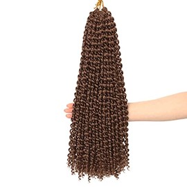 Ubeleco 30 Inch Passion Twist Hair, Brown Water Wave Crochet Hair Passion Twist Crochet Hair For Women Long Passion Twists Braiding Hair Curly Braiding Hair Extensions (30 Inch (Pack of 2), 30)