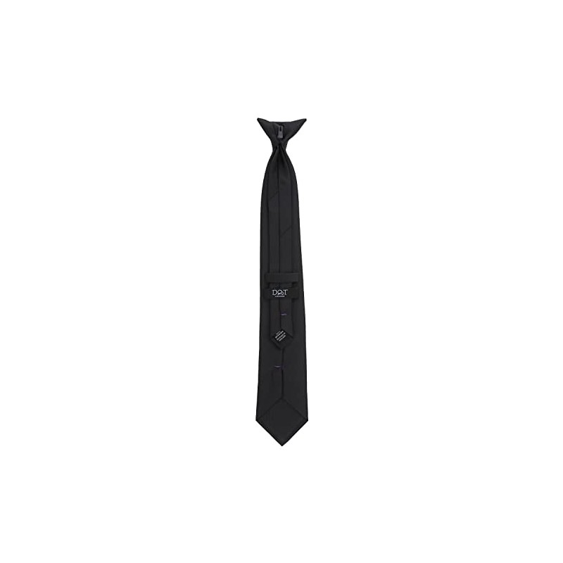 DQT Men's Plain Twill Wedding Formal Clip On Tie -
