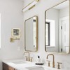 RECKODOR 8" Brass Square Bathroom Lighted Vanity Wall Mounted Mirror