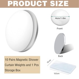 Magnetic Shower Curtain Weights,10 Pcs Heavy Duty Curtain Weights Bottom No Sew Waterproof Magnetic Curtain Weights Magnets for Curtain,Drapery,Tablecloth,Flag,Refrigerator (white)