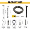 RiaYer 165FT Outdoor String Light Hanging Kit, 1/16" Vinyl-Coated 304