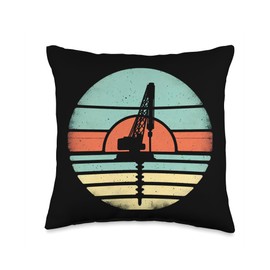 Oil Derrick Sunset Throw Pillow