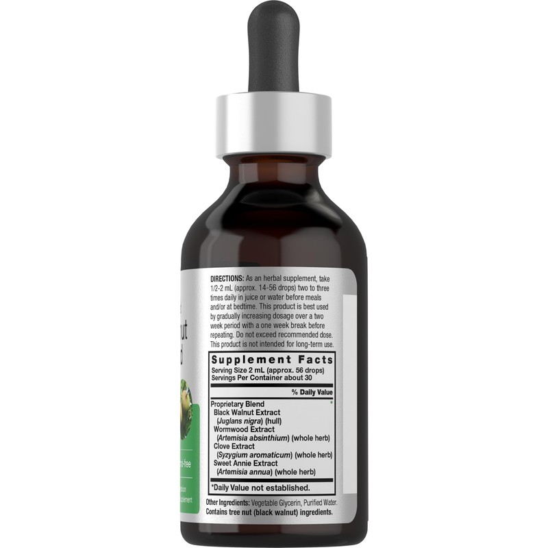 Horbäach Black Walnut Hull Wormwood Extract Tincture| 2 fl oz
