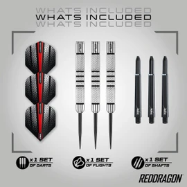 Red Dragon Valiant: 23g Flightmaster - 80% Tungsten Steel Darts with Flights, Shafts, Wallet & Red Dragon Checkout Card