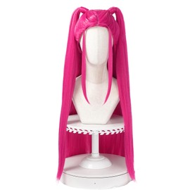 Maingua Long Plaited Braid Cosplay Wig for Halloween Party Costume Anime Ru Wigs Cosplay Wigs Purple Braids （Small Size） (Pink)