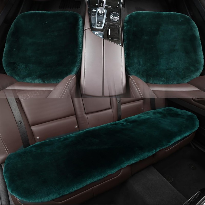 OGLAND Fluffy Genuine Australia Sheepskin Car Back Seat Cover for