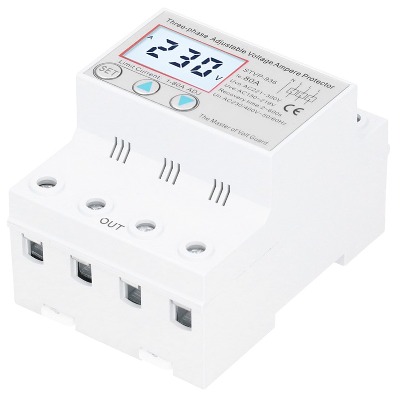 Adjustable Voltage Protector 3Phase LCD Multifunctional SelfResetting STVP936 230v 400V