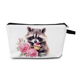 MoCaliduccious Raccoon Makeup Bag for Women Travel Cosmetic Organizer Bag Teacher Appreciation Gifts Small Zipper Toiletry Bag