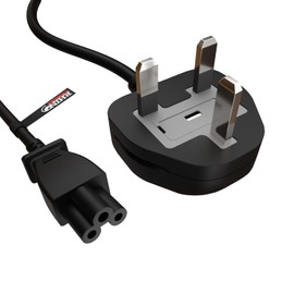 rhinocables Clover Mains C5 Kettle UK Mains Cable Cloverleaf Power Supply Micky Mouse Lead for Laptops and Power Adapters (10m)