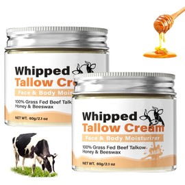 Crema de Cebo de Res con Balsamo de Miel：Sebo de Res Sebo de Res para La Cara - Crema Facial con Acabado de Pasto de Animales Alimentados con Pasto,Cuidado de La Piel Profundamente Nutritiv