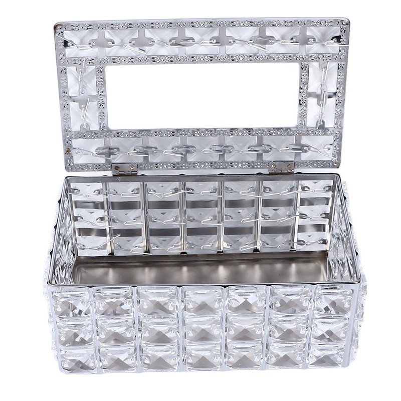 Crystal Tissue Dispenser Elegant Crystal Napkin Holder Decorative Facial Tissue