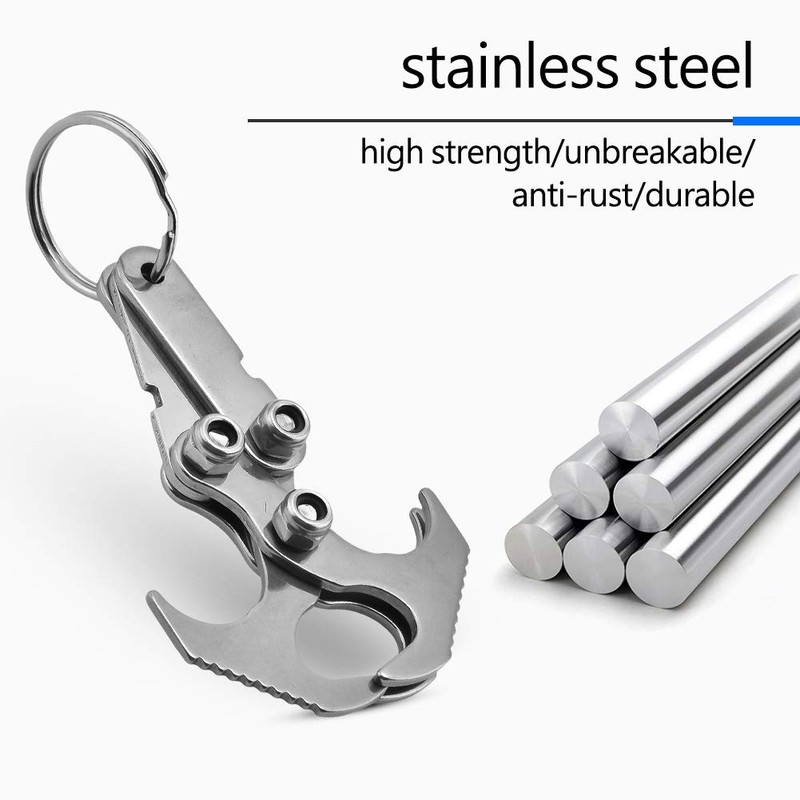 Wakects Climbing Hook Gravity Grave Hook Stainless Steel Gripper Climbing