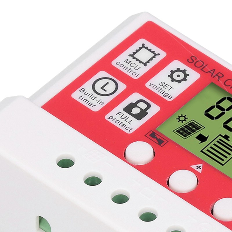 Solar Charge Controller PWM Lithium Battery Photovoltaic Charge Regulator LCD