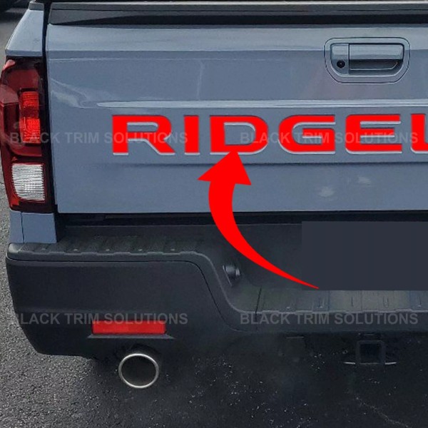 Black Trim Solutions Gloss Red Letter Vinyl Decal Inlay Tailgate