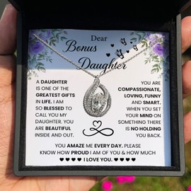 TRYNDI To My Beautiful Daughter Necklace, Valentines Day Gift for Daughter, Gifts from Dad to Daughter, To My Daughter from Dad, Best Daughter Gifts, Father to Daughter Gifts, Birthday Gifts for