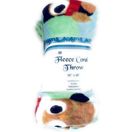 Cozydoze Xmas Blankets - Fleecy Throws. Christmas Trees, Reindeer, Owls, Winter Snowflakes In Red, Blue, Silver Grey, Gold, White. Warm & Cosy Double Thermal Fleece (Owls)