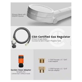 Airthereal 6L 1.58 GPM Outdoor Portable Propane Gas Tankless Water Heater RV