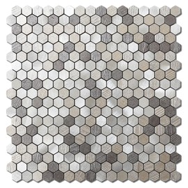 VAOVI Peel and Stick Backsplash Mosaic Tiles Backsplash Small Hexagon Stick on Wall Tiles Self Adhesive Stickers(10tiles,Gray Mix)